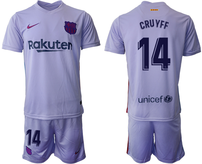Men 2021-2022 Club Barcelona away purple #14 Soccer Jerseys